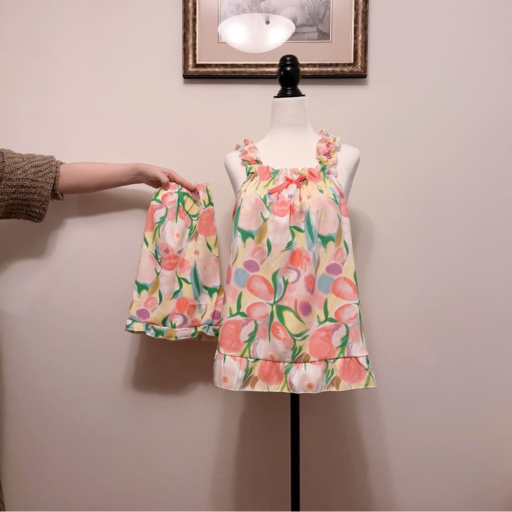 Floral Sleeveless Top and Skirt Set